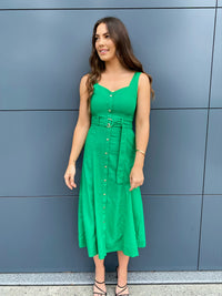 Delrose Midi Dress- Green