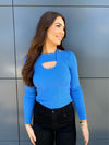 Majestic Ribbed Knit Top- Cobalt