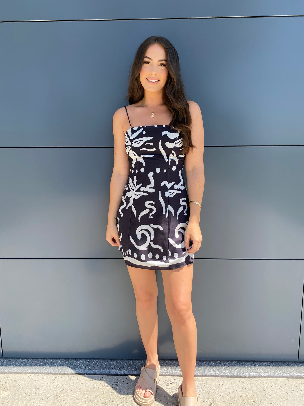 Hermosa Mini Dress- Black/White