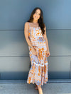 Irena Maxi Dress- Rust/Cornflower